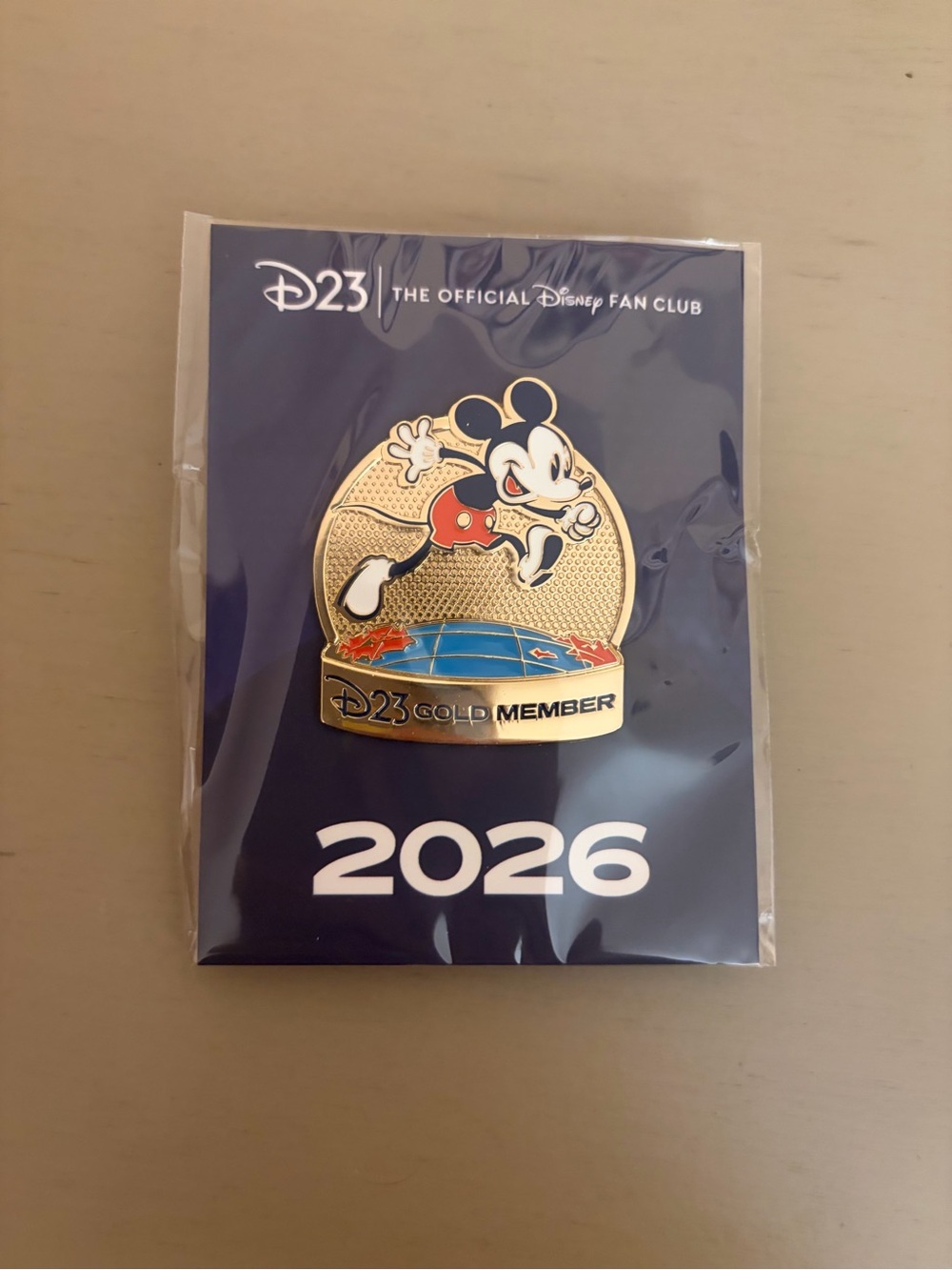 Disney D23 2026 Mickey Mouse Pin - Navy, Gold, Red